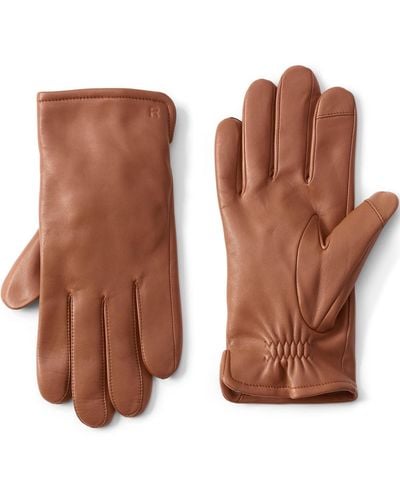 Lands' End Cashmere Lined Ez Touch Leather Glove - Brown