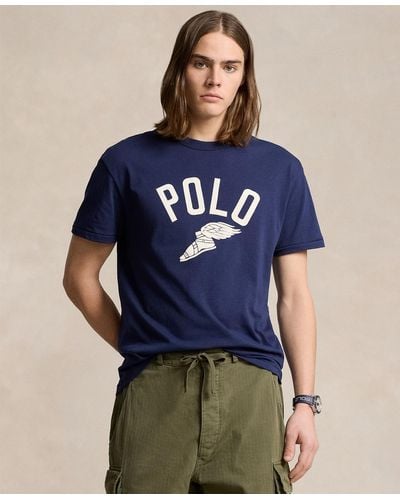 Polo Ralph Lauren Classic-fit Graphic Slub Jersey T-shirt - Blue