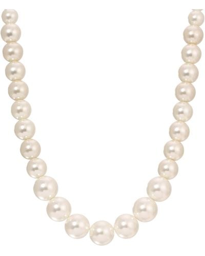 2028 Glass Imitation Pearl Graduated Strand Necklace - Natural