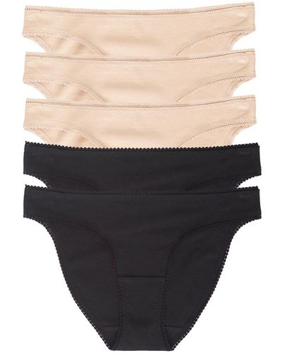 On Gossamer Cabana Cotton Hip Bikini 5 Pack Underwear - Black
