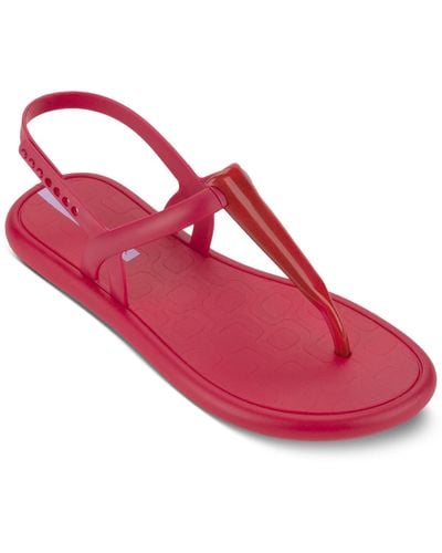 Ipanema Glossy Casual Flat Thong Sandals - Pink