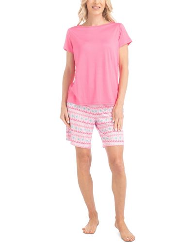 Muk Luks 2-pc. Joyful Nautical Pajamas Set - Pink