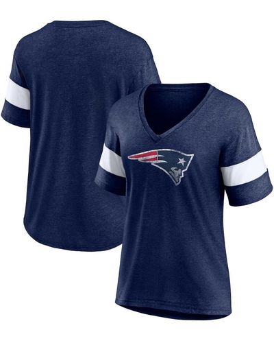 Fanatics New England Patriots Plus Size Logo V-neck T-shirt - Blue