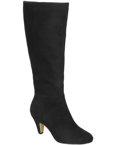 Bella Vita Corinne Plus Suede Inside Zip Extra Wide Calf Tall Boots - Black
