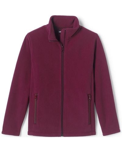 Lands' End School Uniform Kids Full-zip Mid-weight Fleece Jacket - Purple