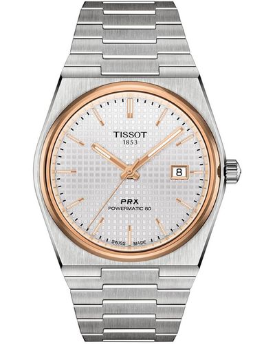 Tissot Swiss Automatic Prx Powermatic 80 Stainless Steel Bracelet Watch 40mm - Metallic