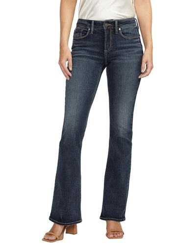 Silver Jeans Co. Suki Mid Rise Bootcut Jeans - Blue