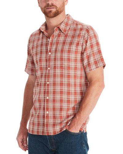 Marmot Eldridge Classic Plaid Button-up Short-sleeve Shirt - Red