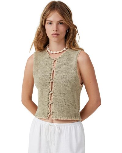Cotton On Boucle Blanket Stitch Vest - Gray
