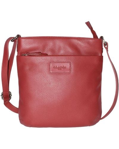 Club Rochelier Ladies Leather Top Zipper Crossbody Bag - Red