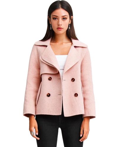Belle & Bloom I'm Yours Wool Blend Peacoat - Pink