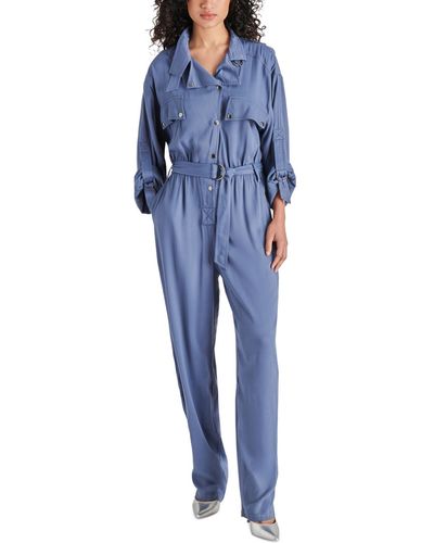 Steve Madden Smooth Twill Audrie Jumpsuit - Blue
