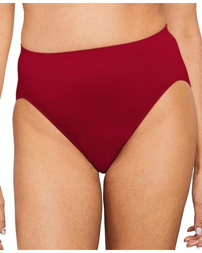 Bali Comfort Revolution Microfiber Hi Cut Brief Underwear 303j - Red