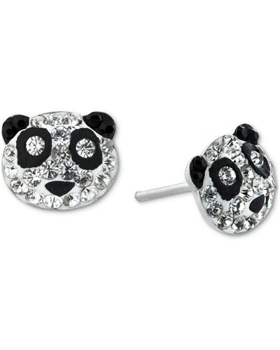 Giani Bernini Crystal Panda Stud Earrings - Black