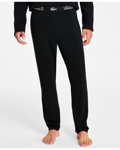 Lacoste Classic-fit Straight-leg Pajama Pants - Black