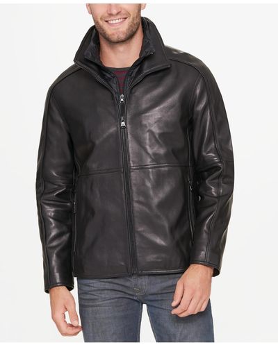 Men Drew Black Motorcycle Leather Jacket, Small - Men's Leather Jackets - 100% Real Leather - NYC Leather Jackets