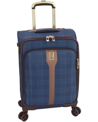 London Fog Brentwood Iii 20" Expandable Spinner Carry- On Soft Side, Created For Macy's - Blue