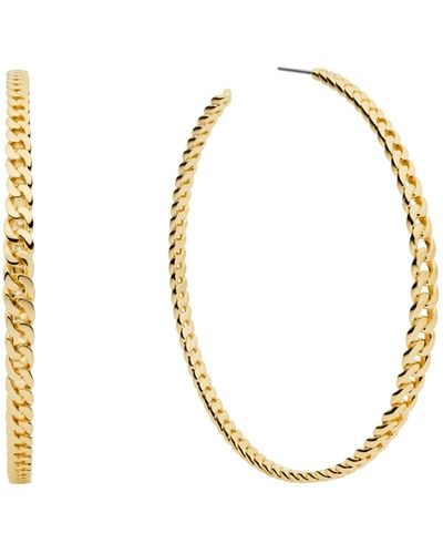 Michael Kors Precious Metal-plated Brass Curb Link Hoop Earrings - Metallic