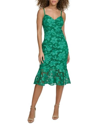 Siena Jewelry Lace Fit & Flare Dress - Green
