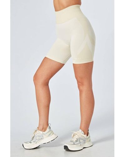 Twill Active Recycled Color Block Body Fit Cycling Shorts - White