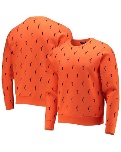 The Wild Collective And Wnba Logowoman All Over Logo Pullover Sweatshirt - Orange
