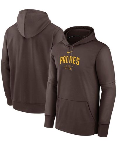 Nike San Diego Padres Authentic Collection Practice Performance Pullover Hoodie - Brown