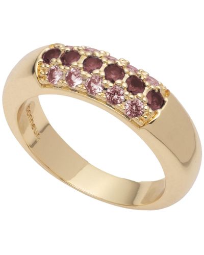 Bonheur Jewelry Addison Pink Red Crystal Band Ring - Metallic