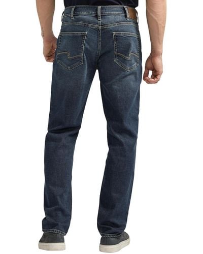Silver Jeans Co. Eddie Athletic Fit Tapered Leg Jeans - Blue