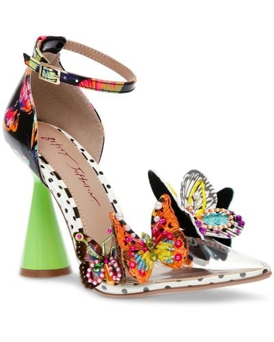 Betsey Johnson Gidelle Faux Leather Ankle Strap Pumps - Multicolor