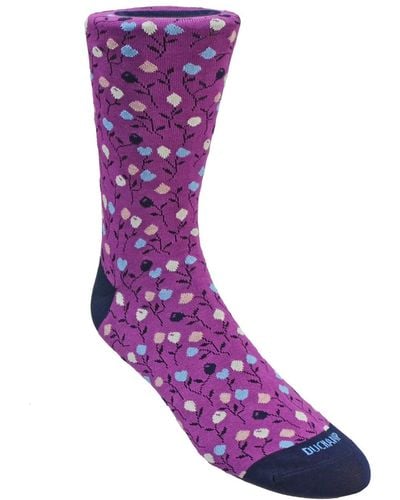 Duchamp Small Floral Dress Sock - Purple