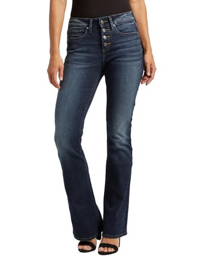Silver Jeans Co. Suki Mid Rise Bootcut Jeans - Blue