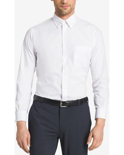 Van Heusen Men's Fitted Poplin Dress Shirt - White