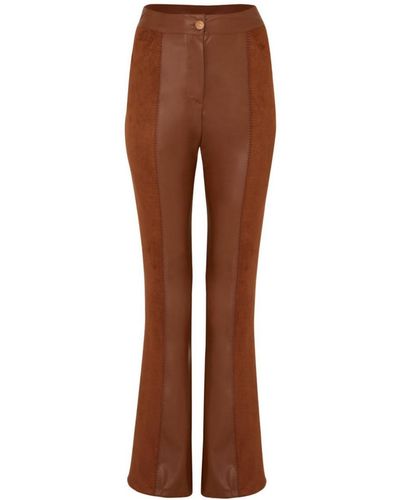 Nocturne High-waisted Flare Pants - Brown