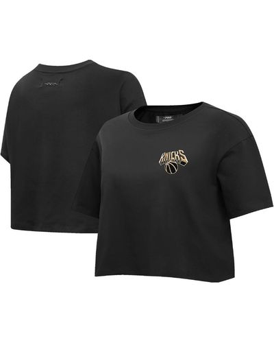 Pro Standard New York Knicks Holiday Glam Boxy T-shirt - Black