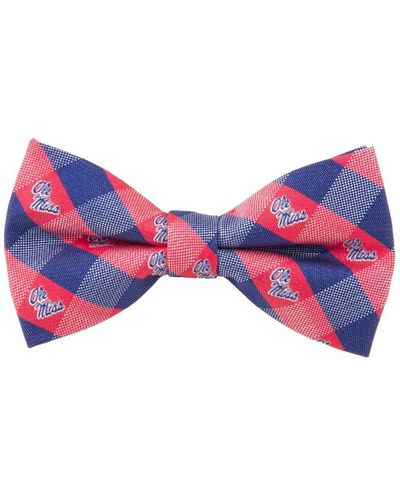 Eagles Wings Ole Miss Rebels Check Bow Tie - Red