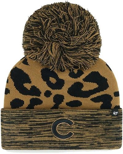 '47 Chicago Cubs Leopard Rosette Cuffed Knit Hat - Green