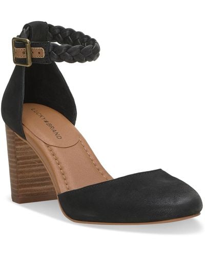 Lucky Brand Kainda Braided Ankle-strap Block-heel Pumps - Black
