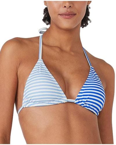 Kate Spade Striped Triangle Bikini Top - Blue