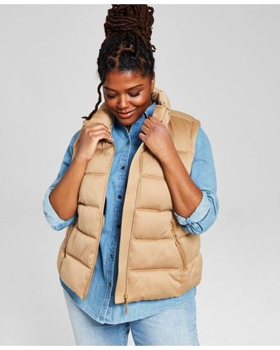 Tommy Hilfiger Plus Size Stand-collar Puffer Vest - Blue