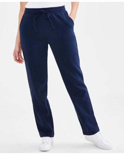 Style & Co. Mid Rise Drawstring-waist Fleece Pant - Blue