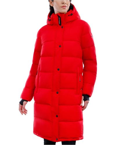 BCBGeneration Hooded Puffer Coat, Created For Macy's - Red