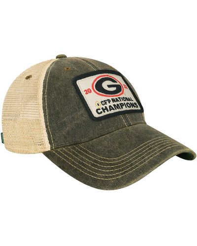 Legacy Athletic Georgia Bulldogs College Football Playoff 2022 National Champions Lockup Patch Trucker Adjustable Hat - Green