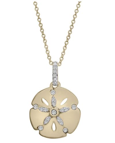Wrapped in Love Diamond Starfish Sand Dollar Pendant Necklace (1/10 Ct. T.w. - Metallic