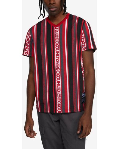 Ecko' Unltd Short Sleeves Line Down T-shirt - Red