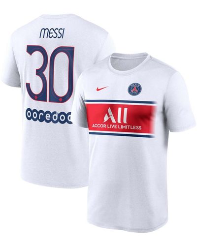 Nike Lionel Messi Paris Saint-germain Name And Number Fan Top - White