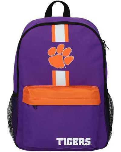FOCO And Clemson Tigers 2021 Team Stripe Backpack - Purple