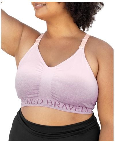 Kindred Bravely Plus Size Busty Sublime Hands-free Pumping & Nursing Sports Bra S - Purple