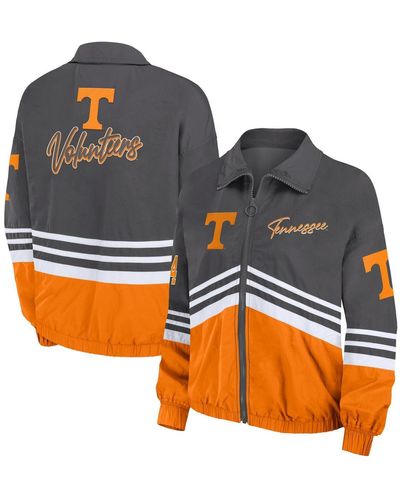 WEAR by Erin Andrews Distressed Tennessee Volunteers Vintage-like Throwback Windbreaker Full-zip Jacket - Orange