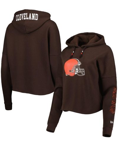 KTZ Cleveland S Foil Sleeve Pullover Hoodie - Brown