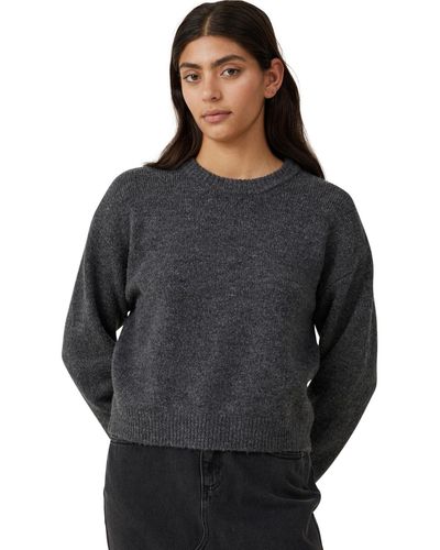 Cotton On Everything Crew Neck Pullover Sweater - Gray
